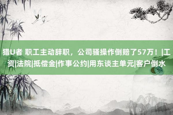 猎U者 职工主动辞职，公司骚操作倒赔了57万！|工资|法院|抵偿金|作事公约|用东谈主单元|客户倒水